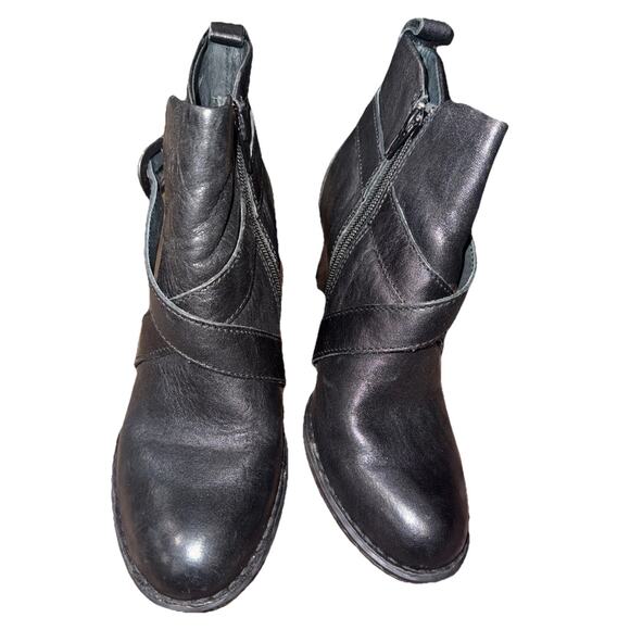 Women’s Shola Born black Ankle Boot,Stacked Block Heel Booties , Sz 7.5 - Picture 2 of 13